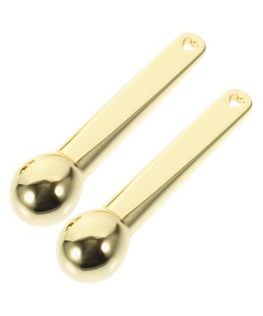 FRCOLOR 2pcs Eye Roller Oars and Handled Eye Massager Face Roller Massager Tool Eye Massaging Rod Eye Care Eye Cream Massager Wand Eye Massage Wand Stick Zinc Alloy Household Ball 1 Count (Pack of 1) Golden
