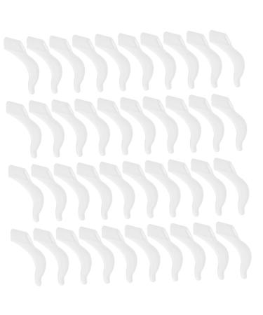 Lurrose 20 pairs of glasses leg sleeves Temple holder glasses anti-holder slide protection for glasses behind a sunglasses slip brilliant temple tips white slipproof child glasses band white 4.2x2.3cm