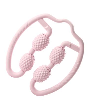 Tofficu Neck-Schulter massage device 1PC Linset Uh arms loose plastic hand muscle tissue foam foam foam ring wheel fascia elbow massage handheld degree for depth 25x22x5cm pink
