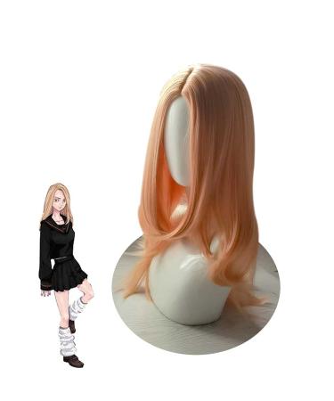 Maoma Cosplay Wig for Tokyo Revengers - Shiba Yuzuha Orange Long Synthetic Wig with Free Wig Cap - Perfect for Halloween & Everyday Cosplay - Buy Online on GoSupps.com
