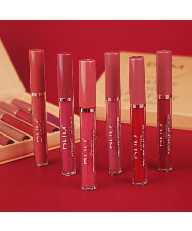 6Pcs Matte Liquid Lipstick Set - Long Lasting Waterproof Dark Red Lip Stain Makeup Kit for Women - Buy Online on GoSupps.com
