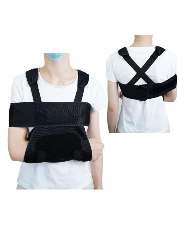 Kids Arm Sling For Shoulder Injury Elbow Surgery Support Brace Immobilizer Child Adjustable Medical Rotator Cuff Injury Mesh Sling (Black Medium)