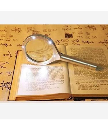 Magnifying Glasses Educational Hobby Magnifiers Handheld Optical Glass Lens with Led Elderly/Low Vision/Student/Child Reading Magnifying Glass Comfortable Anniversary - Buy Online on GoSupps.com