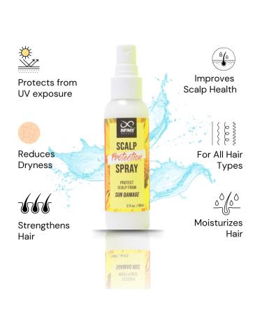 Infinix Soothing Scalp Protection Spray - UV Shield - Sun and Heat Protector for All Hair Types - Prevents Hair Loss Moisturizing & Conditioning | Cruelty Free - 2fl oz/ 60ml - Buy Online on GoSupps.com
