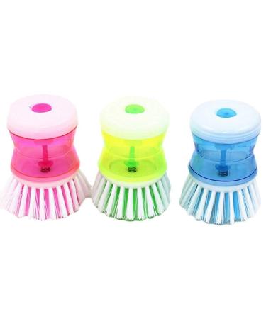 1pc Pot Pan Brush with Liquid Soap Dispenser Cleaner Gadget Kitchen Wash Tool
