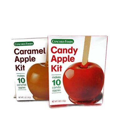 CONCORD CANDY & CARAMEL APPLE KITS (Makes 20 candy apples) 5 Ounce (Pack of 2)