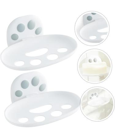 Ciieeo 2 Pcs Box Soap Box Plastic Soap Draining Dish Hygiene Bar Soap Holder Bath Soap Holder Storage Rack Shower Soap Holder Cat Soap Holder Decor Sponge Holder No Punching White - Buy Online on GoSupps.com