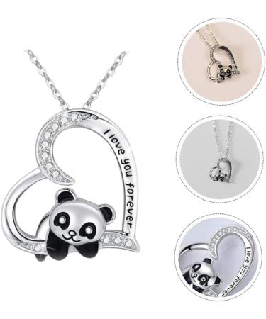 CALLARON 1pc Heart Panda Necklace Necklaces Unique Necklace Neck Chain Pendant Woman Alloy Decorate - Buy Online on GoSupps.com