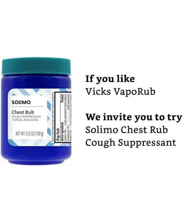 Solimo Chest Rub Cough Suppressant & Topical Analgesic - 3.53 oz (Pack of 1) - Buy Online on GoSupps.com