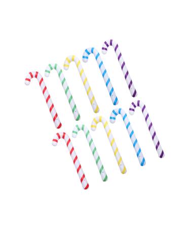 CAXUSD 10pcs Inflatable Crutches Candy Cane Funny Toys Xmas Cane Balloon Pencil Candy Boxes Joke Pvc