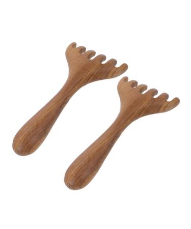 2 pi ces Gua Sha Peigne Bois pour et Visage Massage Acupoint Portable Rake Ergonomique pour Stimulation et Relaxation