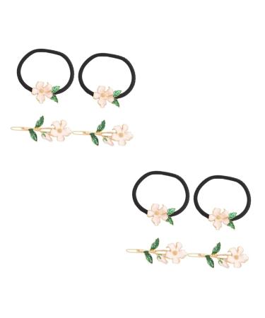 Beavorty 2 Sets hairpin girls hair band girls hair tie hair ties for girls gold hair clips for women floral hair barretes flower hair bands alloy women's side clip pear blossom