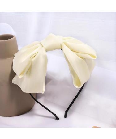 1 Piece Women's Headband with Satin Bow Headbands Headwear Bow Hair Band Hair Bands Headband Hair Accessories for Women Girls Daily Wear Cream - Buy Online on GoSupps.com