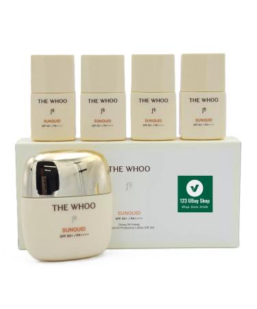 123 UBuy Shop_THE WHOO SUNQUID UV Protective Lotion SPF 50+/PA++++ Special Set 50ml+ Travel Kit 4ea x 13ml. Cooling-Anti-Aging-Moisturizing formula. Made in Korea