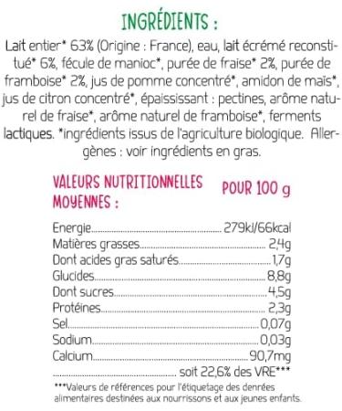 FRANCE B B BIO - Brewed Organic Strawberry Raspberry for Baby - Dairy from 6 months - Set 3 x (4x100g) - Buy Online on GoSupps.com