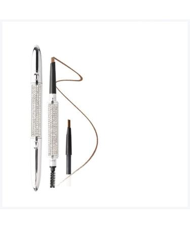 FFICUMON Eyeliner Starry Sky Diamond Silver Tube Double Head Eyebrow Pencil Waterproof Lasting Eyes Black Brown Makeup Rotatable Pen Black Felt Eyeliner3