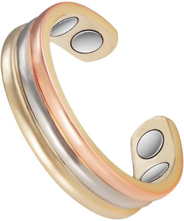 Yinox Female Pure Copper Magnetic Jewelry | 3500 Gauss Arthritis & Migraine Relief | Three-Colored Magnetic Ring (4 Magnets) - Shop Internationally - Buy Online on GoSupps.com