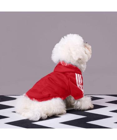 Ducomi Warm & Soft Dog Sweater with Hood - All Sizes & Breeds - Red - Perfect for Pets & Puppies - Buy Online on GoSupps.com