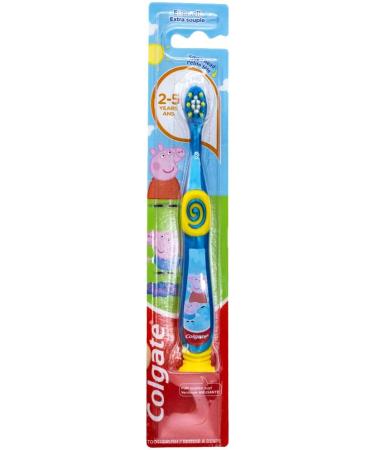 Colgate Kids Peppa Pig Toothbrush with Suction Cup - Pack of 6, Extra Soft for Ages 2+, Colors Vary - Buy Online on GoSupps.com