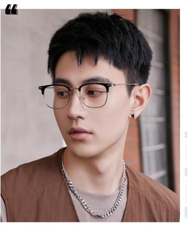 SERONI Blue Light Blocking Glasses | Eyebrow Metal Frame for Men & Women | UV Protection Computer & Reading Glasses | Black-Gun 51mm - Buy Online on GoSupps.com