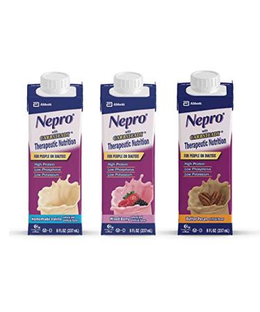 Nepro Liquid Nutrition, Homemade Vanilla, Mixed Berry, & Butter Pecan - 12-8oz Containers