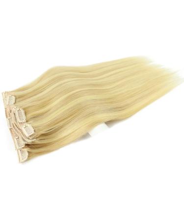 Larafona Human Hair Clip In Hair Extensions Real Natural Hair Extensions 100% Remy Hair Honey Blonde Highlights Blonde P27/613# 120g 20inch/50cm 50cm P27/613-ST - Buy Online on GoSupps.com