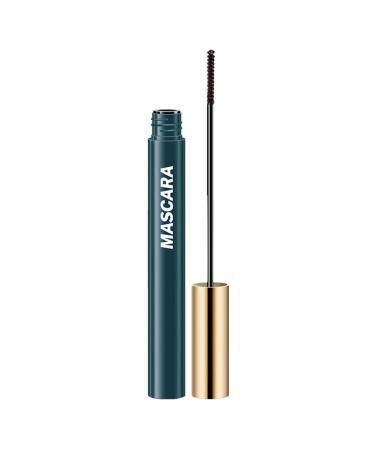 Colorful Mascara Without Smudging Waterproof Holding Nine Slender Long Green Tube Curling Green Tube Styling Liquid Fine Brush Head Mascara ish Washable (Brown One Size)