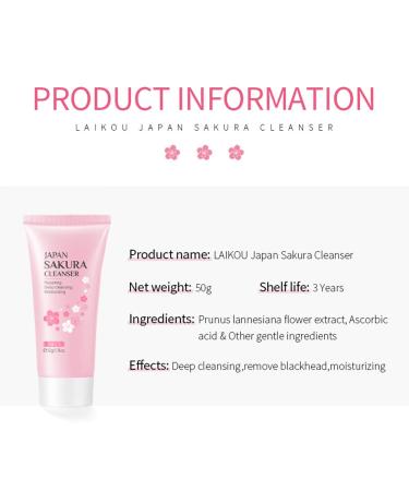 Buy Face Sakura Cleanser - Deep Cleaning Foaming Cream for Hydration & Oil Balance | International Shipping Available - Buy Online on GoSupps.com
