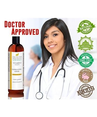 Organic Vitamin E Exfoliating Facial Scrub with Jojoba Pearls - Gentle Exfoliator for Sensitive Skin & Acne - 2 Fl Oz - Buy Online on GoSupps.com