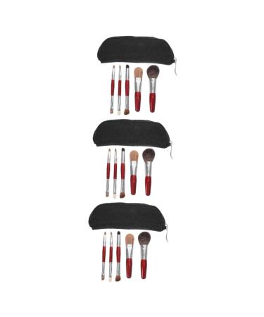 Beavorty 3 Sets makeup brush with bag women makeup women makeup supplies lip brush blush face beauty tools beauty supply make up brush portable fiber wool cosmetics travel