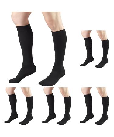 Truform Short Length 20-30 mmHg Compression Stockings for Men and Women Reduced Length Closed Toe Black Large (Pack of 5)
