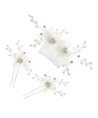 FOMIYES 1 Set Comb Plate Hairpin Wedding Hair Side Comb Bride Hair Comb Flower Hair Comb Flower Side Combs Rhinestone Hair Comb Wedding Headpiece for Bride Bun Hairpin Mosaic Fabric Manual