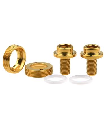 Wanyifa Titanium M8x15mm Bicycle Crank Arm Fixing Bolt with Cap for Square Taper Bottom Bracket Screws Pack of 2 Gold