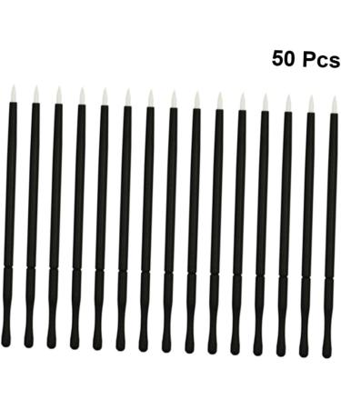 IWOWHERO 50pcs Eye Makeup Tools Makeup Eye Wands Eyeliner Brush Thin Angled White Applicator Disposable 10*0.5cm White - Buy Online on GoSupps.com