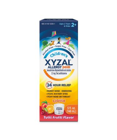 Xyzal Childrens Oral Solution 5 fl. oz. 24-Hour Allergy Relief for Kids Tutti Frutti Flavor