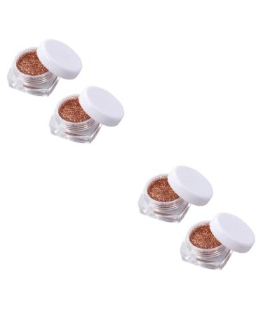 Beavorty Loose Eyeshadow Glitter 4 Pcs Eye Shadow Glitter Eyeshadow Loose Pigment Eyeshadow Set Highlighter 1 count (Pack of 1) Goldenx2pcs