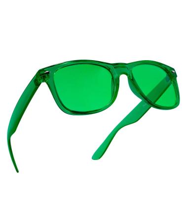 Green Color Therapy Mood Glasses by Purple Canyon | Migraine Glasses Light Therapy Chakra Healing Glasses Chromotherapy Green Colored Lenses