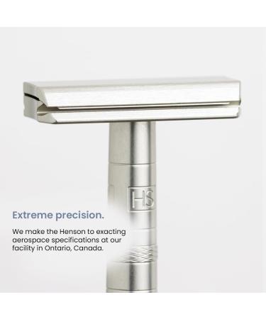 Henson Shaving Razor - Steel Blue Double Edge Safety Razor | 5 Spare Blades & 30 Precision | Reusable for Men & Women - Buy Online on GoSupps.com