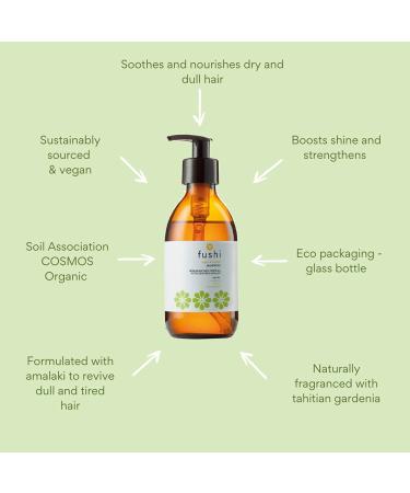 Fushi Argan & Amalaki Shampoo - Refillable Zero Waste 230ml Glass Bottle | Eco-Friendly Hair Care - Buy Online on GoSupps.com