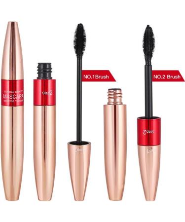 HOUSN Waterproof Mascara Long Lasting Mascara Voluminous Mascara 2 Brush Heads 2 in 1 Mascara for a Natural Lengthening and Thickening Effect - Buy Online on GoSupps.com