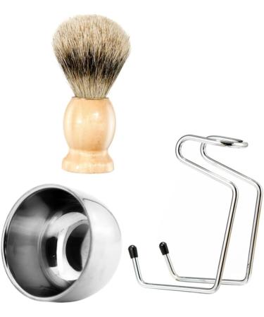 Minkissy 3 Sets Shaving Tool - Wooden Straight Razor & Brush for Men's Grooming | International Shipping - Buy Online on GoSupps.com