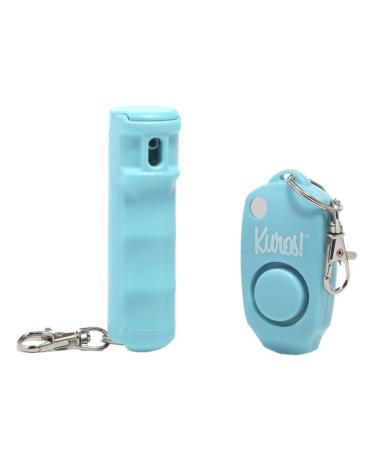 Kuros by Mace Brand Pocket Pepper Spray & Personal Alarm Combo (Turquoise)  10 Self Defense Pepper Spray with Flip Top Safety Cap, Leaves UV Dye on Skin, Self Defense Alarm Emits Powerful 130 dB Spray and Alarm Combo