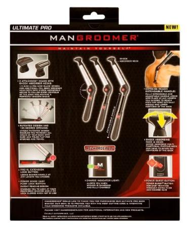MANGROOMER Ultimate Pro Back Shaver - 2 Shock Absorber Flex Heads, Power Hinge, Extreme Reach Handle & Power Burst - Buy Online on GoSupps.com