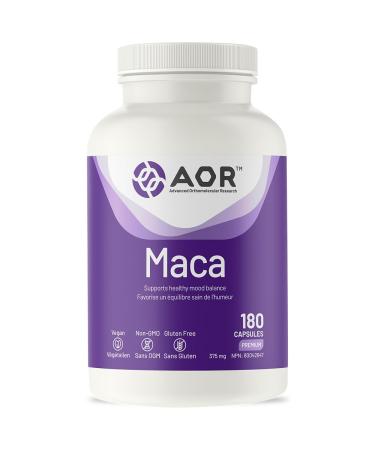 AOR - MACA 375mg 180 Capsules - Maca Root Capsules for Men and Women for Andropause Support Hormonal Balance Mens Sexual Health Libido for Men and Menopause Relief for Women - Sports Performance