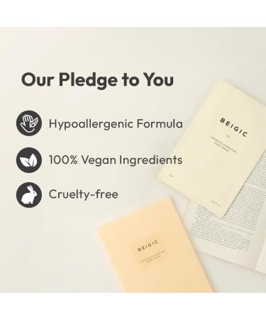 BEIGIC Luminous Hydrating Sheet Mask - Korean Vegan Skincare with Peptides Vitamin C & Niacinamide for Glass Skin - Moisturizing & Firming Face Mask (0.84 fl oz - Buy Online on GoSupps.com