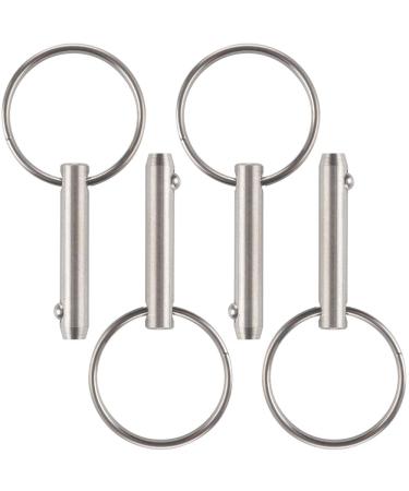 VTurboWay 4 Pcs Quick Release Pin 1/4" Diameter, Usable Length 1", Full 316 Stainless Steel, Bimini Top Pin, Marine Hardware, All Parts are Made of 316 Stainless Steel