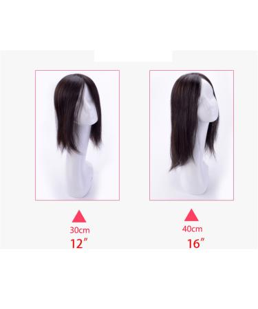 Large Mono-Base Real Hair Clip-In Crown Topper for Women - 15.2x17 cm Side Part Off Black (2# 30 cm) - Buy Online on GoSupps.com