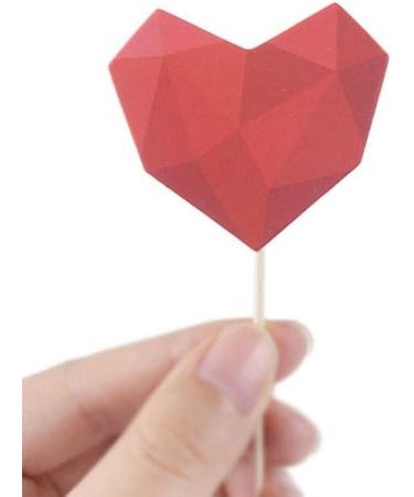 Personalised Cake Toppers Cake Decorations 12pcs Red Cake Toppers 3D Heart Cupcake Decorations for Valentine's Day Party Cake Decor Supplies Love Gifts - Buy Online on GoSupps.com