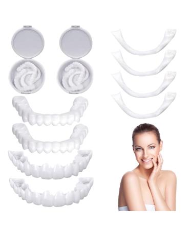 1 pairs of provisional dentures false teeth to put on cosmetic veneers teeth at the top and bottom fake braces they cover bad teeth for men women