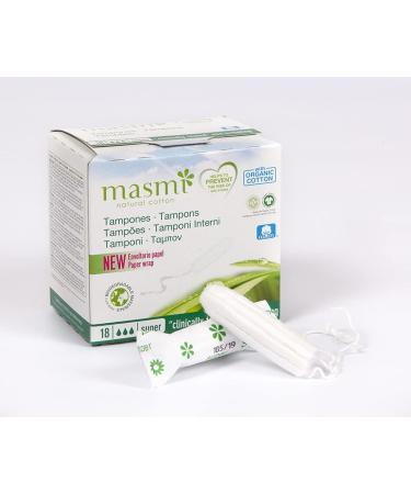 MASMI Organic Cotton Super Tampons (Pack of 2) - 36 Natural Tampons for Sensitive Skin - Buy Online on GoSupps.com